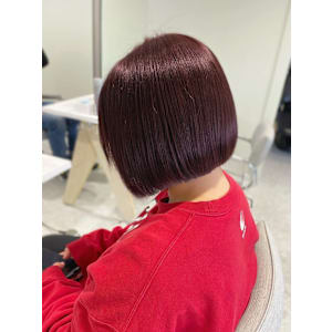 【Lolonois中津】切りっぱなしボブ×ピンクブラウン
