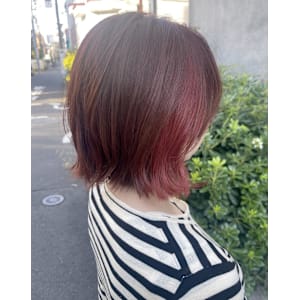 ボルドーピンク　インナーカラー