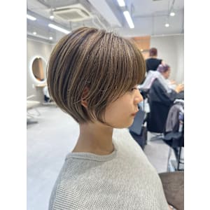 小顔×大人可愛い丸みショートボブ/20代/30代/40代