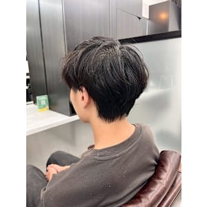 ツーブロック　刈り上げなしマッシュ