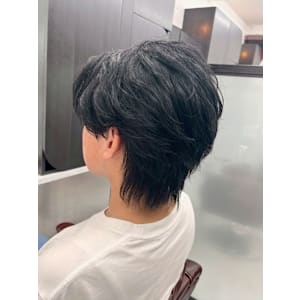 黒髪 中国ウルフ 中華ヘア ミディアムウルフ