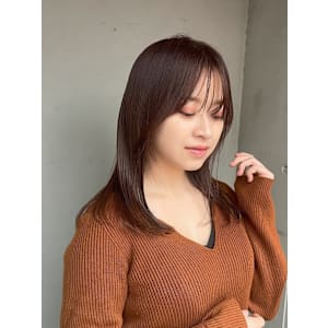 大人可愛いエアーストレートロング20代30代40代