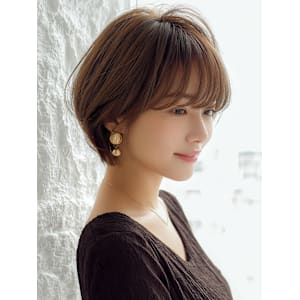 ショート ボブ 丸みショート ひし形ショート ベージュカラー