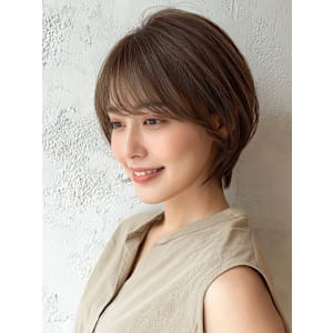 ショート ひし形ショート ベージュ 白髪染め 透明感カラー 