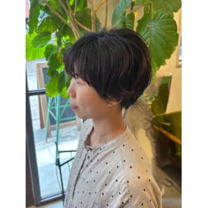 マッシュショート×パーマ