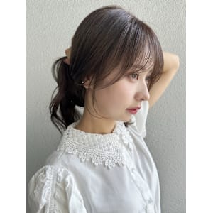 姫カットレイヤー/マロンベージュ/くすみベージュ/韓国風巻き