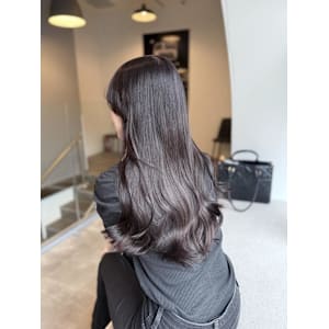 ダークラベンダー/ブリーチなしダブルカラー/髪質改善