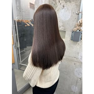 ◆大人ストレート/ショコラカラー/小顔カット/艶カラー