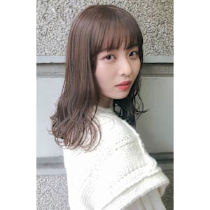 セミロング/ショコラベージュ/くびれヘア/天神大名/髪質改善
