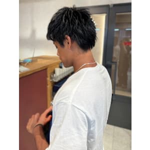 ツーブロック 束感 20代 30代 メンズカット 眉カット 