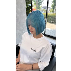 ペールブルーカラー【ケアブリーチ/ダブルカラー/髪質改善/】