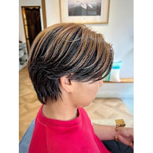 センターパート×アンブレラカラー【立川/メンズ】