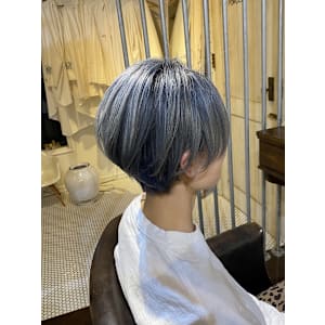 ブルー×シルバー×ショート【