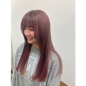 ハイトーンラベンダーピンクベージュWカラー髪質改善