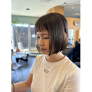 ショートバング×ミニボブ