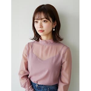 外ハネボブ 顔周りカット ブラウンベージュ 20代30代