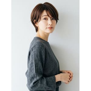 大人ショート ブラウンベージュ 30代40代 小顔 ショート