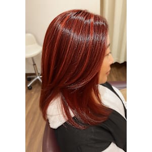 ハイライト×レッドブラウンカラー　【日暮里美容室】 - hair room motena 日暮里店【ヘアールームモテナニッポリテン】掲載中