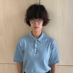 前上がりミニボブ/アンニュイパーマ