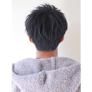 メンズショートツーブロックニュアンスカールマッシュ