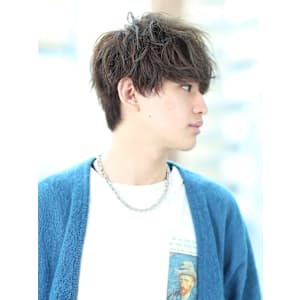 ソフトツイストスパイラルパーマ無造作マッシュイメチェン