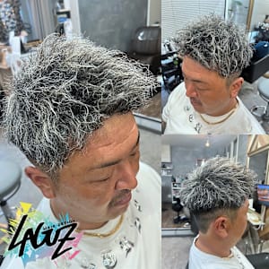 エッジハイライト×だれるパーマ×ツーブロ 