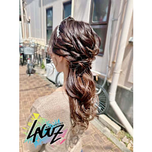 【ヘアセット】大人可愛いねじり編みハーフアレンジ 茅ヶ崎