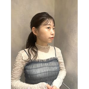 顔まわりカット/オリーブベージュ/ベージュカラー