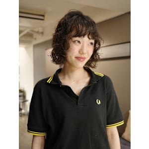 【田中結】ボブ　ウェーブパーマ　くるくる