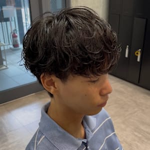 [藤沢]メンズカット黒髪マッシュ40%シャドウパーマ
