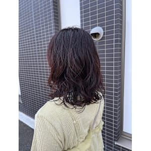 ゆるふわウェーブ×ピンクブラウン