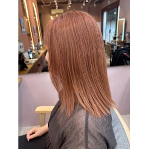 オレンジ/ブリーチ/ダブルカラー/オレンジベージュ