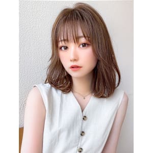 30代シースルーぱっつん前髪で可愛いくびれヘア結べるボブ