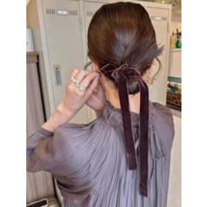 #カチモリヘア　#ベルベットリボンアレンジ