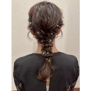 #ふわふわアレンジ　#お花ヘアアレンジ