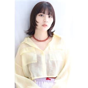 シアーブラウン×くびれ顔まわりレイヤー20代30代40代