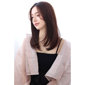 20代30代40代 内巻きレイヤースタイルうざバング