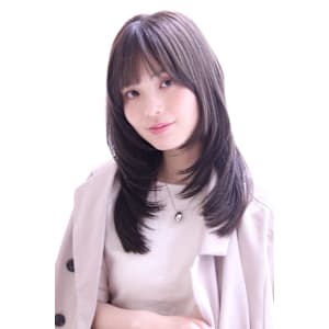 レイヤー×ストレートヘア×セミディ×20代30代40代