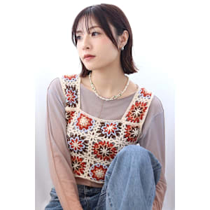 20代30代外ハネぱっつんボブ/顔周り・シースルーバング