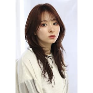 レイヤー/シースルーバング/ロングレイヤー20代30代40代