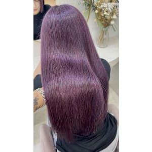 ストレート/くびれヘア/夏のヘアアレンジ/ハイライトカラー