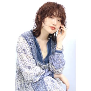 ウルフ/パーマ/イルミナ/ブラウンカラー/20代30代40代