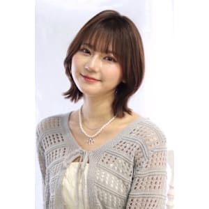 ミディアム/くびれボブ/レイヤーボブ/20代30代40代