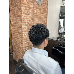 カジュアルツーブロック七三スタイル