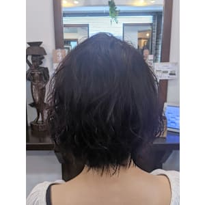 ふんわりパーマ×隠しハイライト