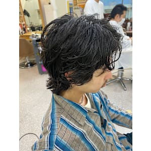 メンズランダムパーマ/アメカジヘア/メンズミディアム/