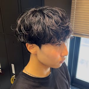[藤沢]メンズカット黒髪マッシュ20%シャドウパーマ