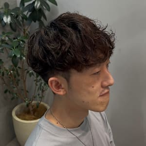 [藤沢]メンズカット茶髪マッシュルーズパーマ