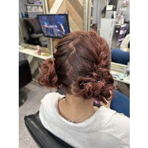 【ヘアセット】 編みツイン団子 /茅ヶ崎ヘアセット