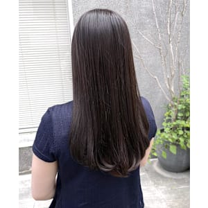 暗髪ツヤロング　ラベンダーブラウン